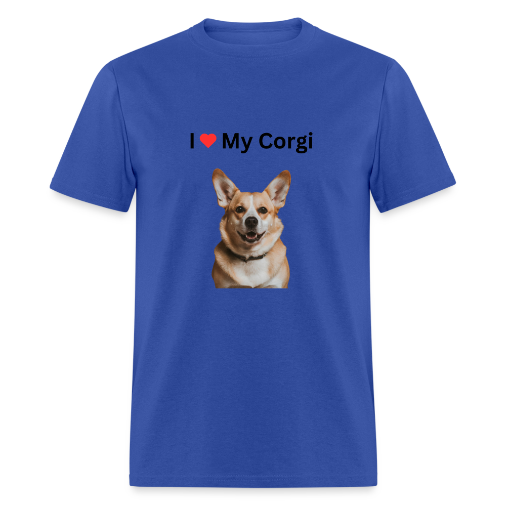 Unisex Classic T-Shirt - I Love My Corgi - royal blue