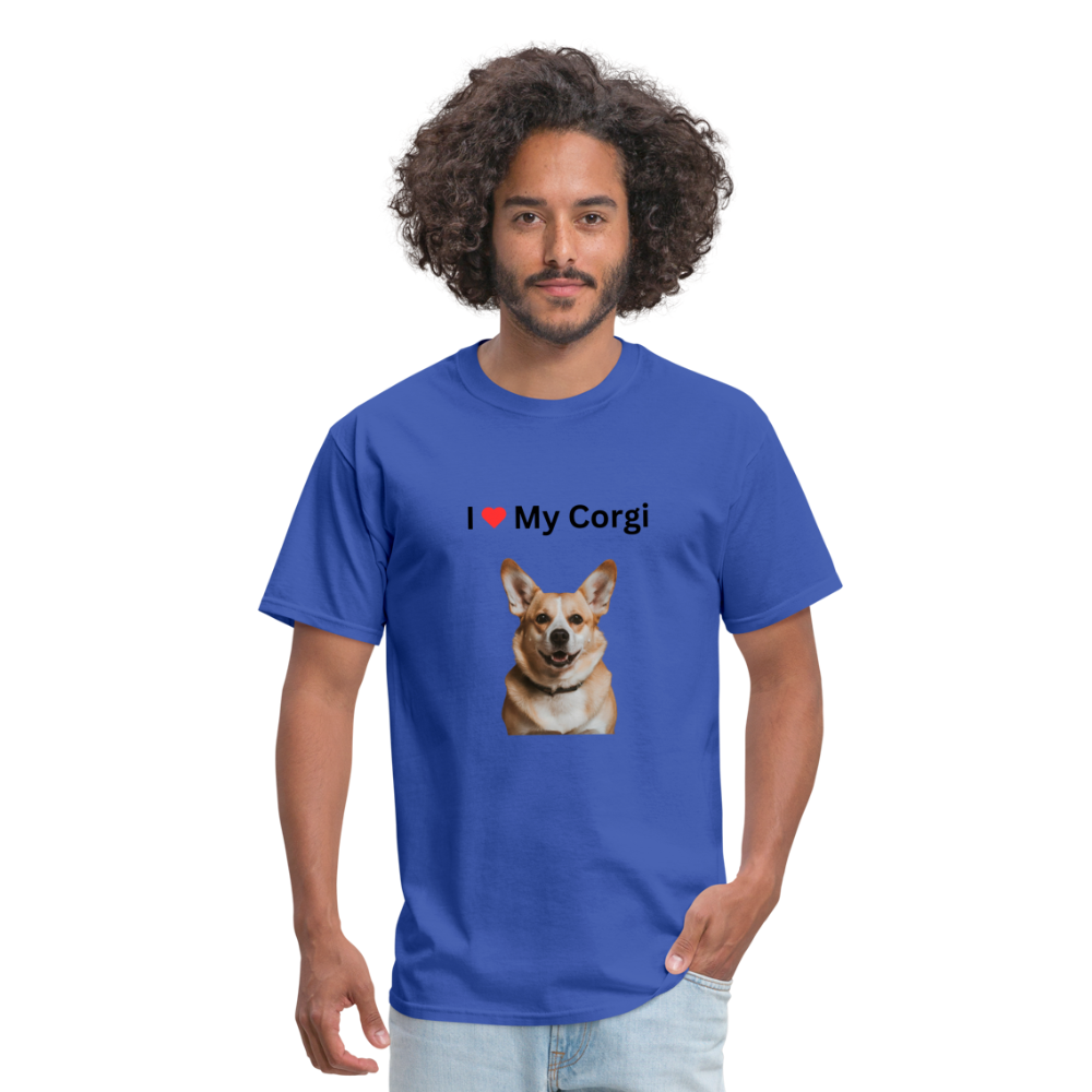 Unisex Classic T-Shirt - I Love My Corgi - royal blue