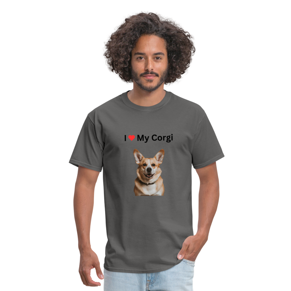 Unisex Classic T-Shirt - I Love My Corgi - charcoal