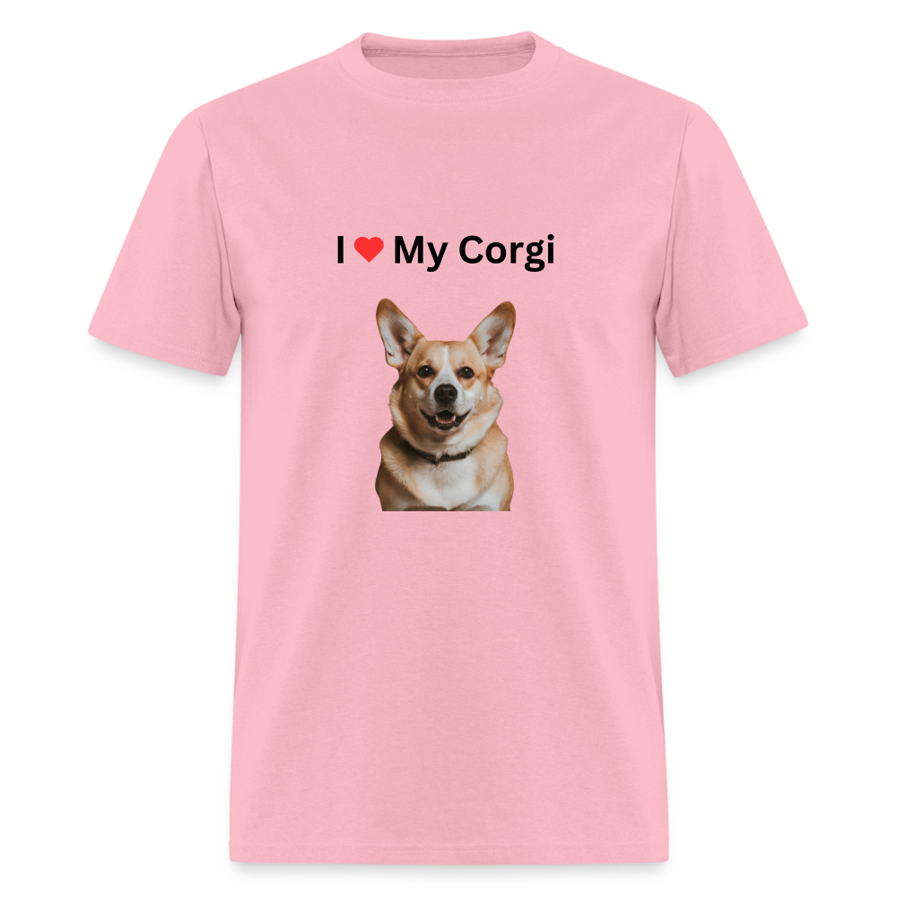 Unisex Classic T-Shirt - I Love My Corgi - pink