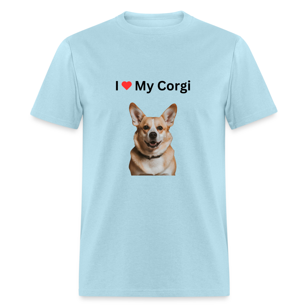 Unisex Classic T-Shirt - I Love My Corgi - powder blue