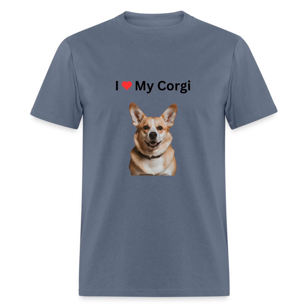 Unisex Classic T-Shirt - I Love My Corgi - denim