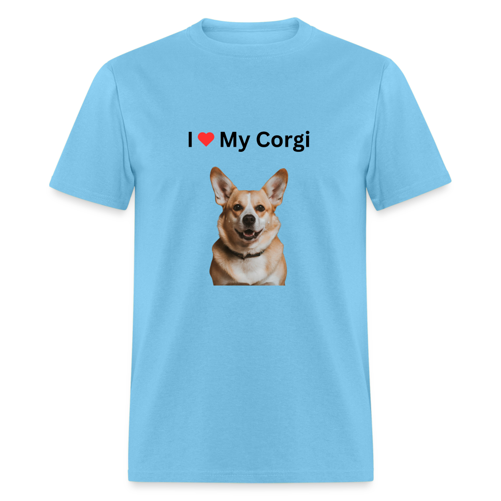 Unisex Classic T-Shirt - I Love My Corgi - aquatic blue