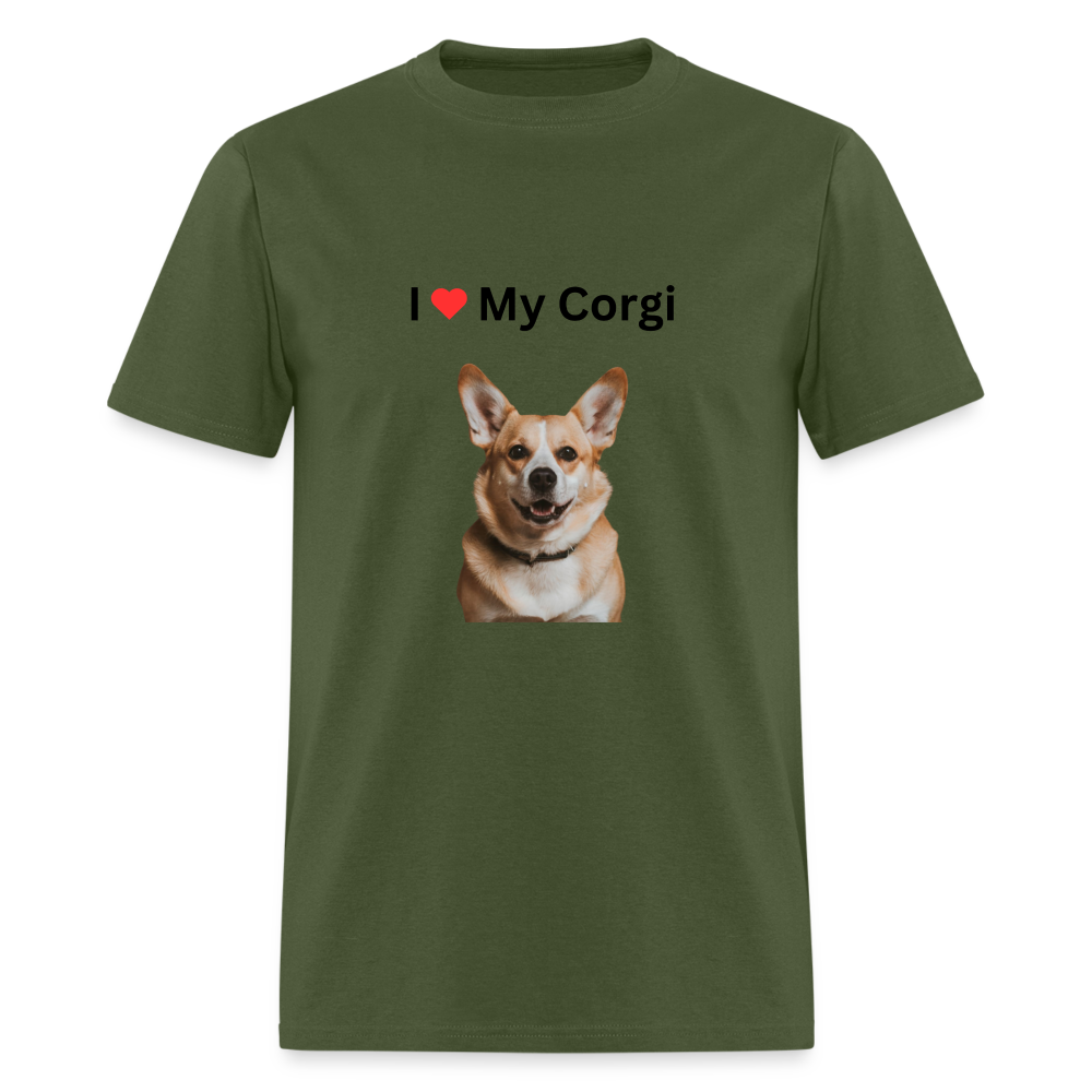 Unisex Classic T-Shirt - I Love My Corgi - military green