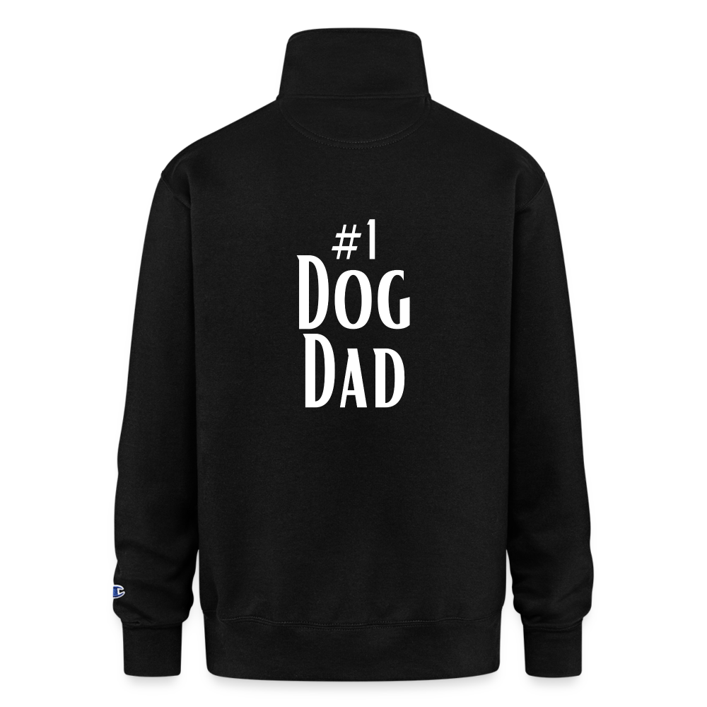 Champion Unisex 1/4 Zip Pullover Sweatshirt - #1 Dog Dad - black