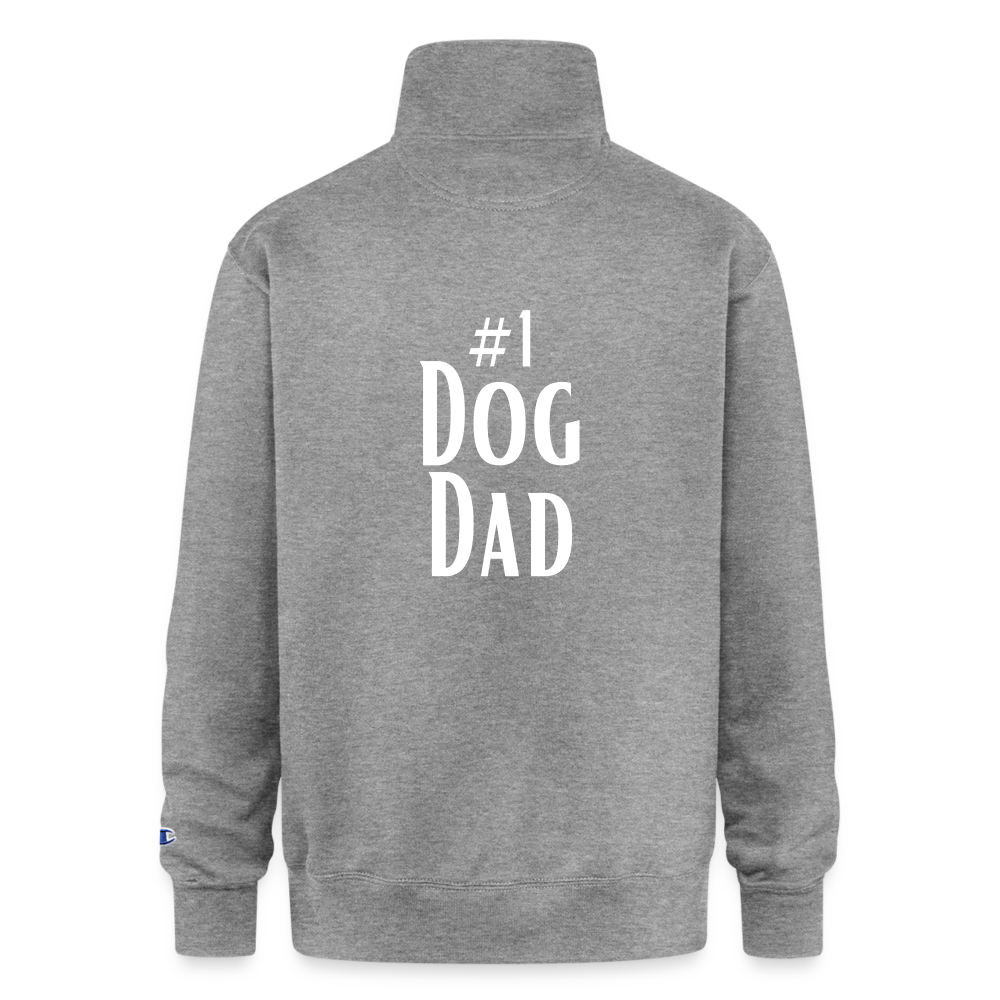 Champion Unisex 1/4 Zip Pullover Sweatshirt - #1 Dog Dad - heather gray