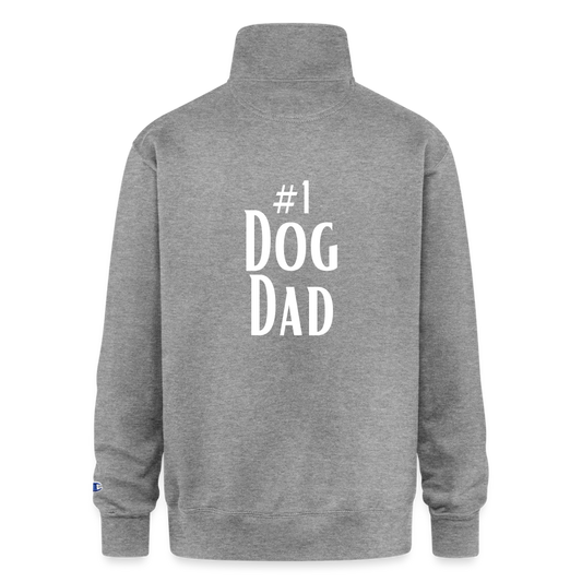 Champion Unisex 1/4 Zip Pullover Sweatshirt - #1 Dog Dad - heather gray