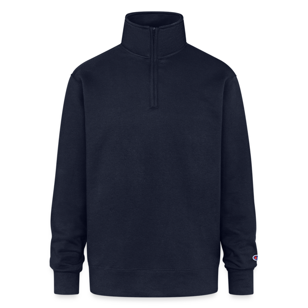 Champion Unisex 1/4 Zip Pullover Sweatshirt - #1 Dog Dad - navy