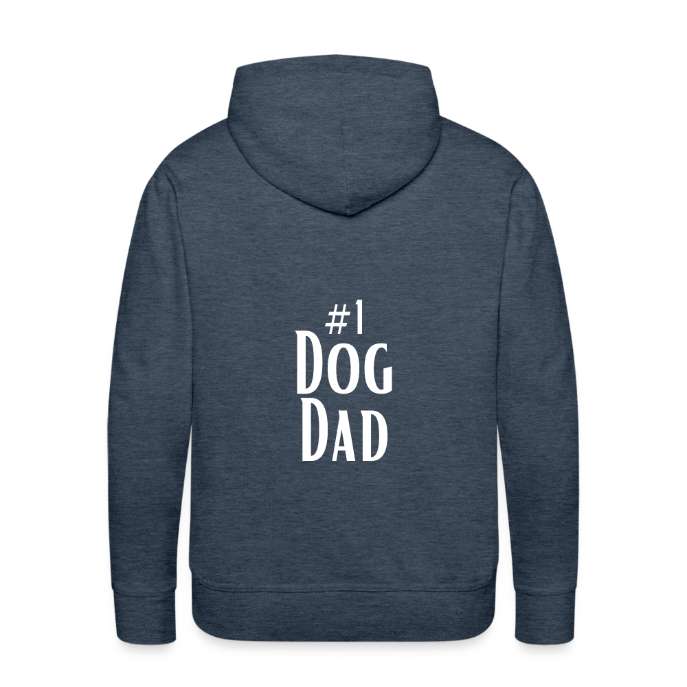 Men’s Premium Hoodie - #1 Dog Dad - heather denim