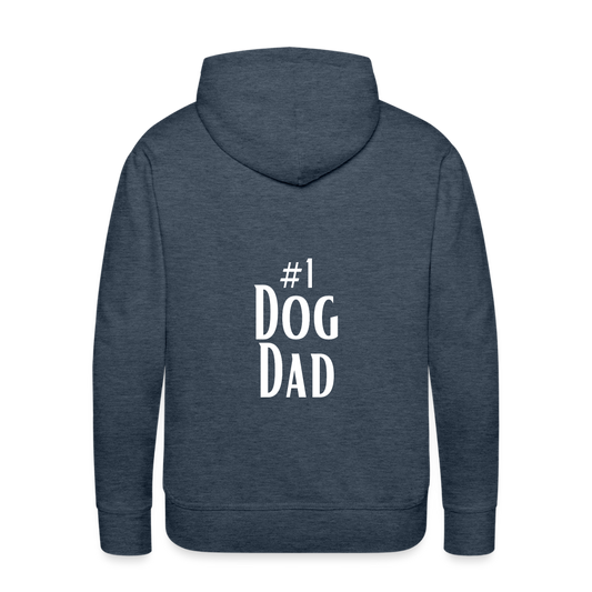 Men’s Premium Hoodie - #1 Dog Dad - heather denim