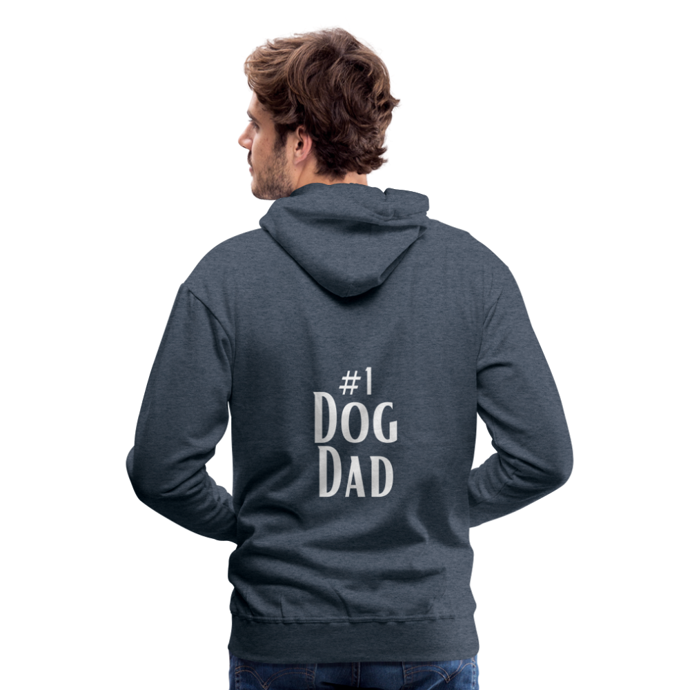 Men’s Premium Hoodie - #1 Dog Dad - heather denim