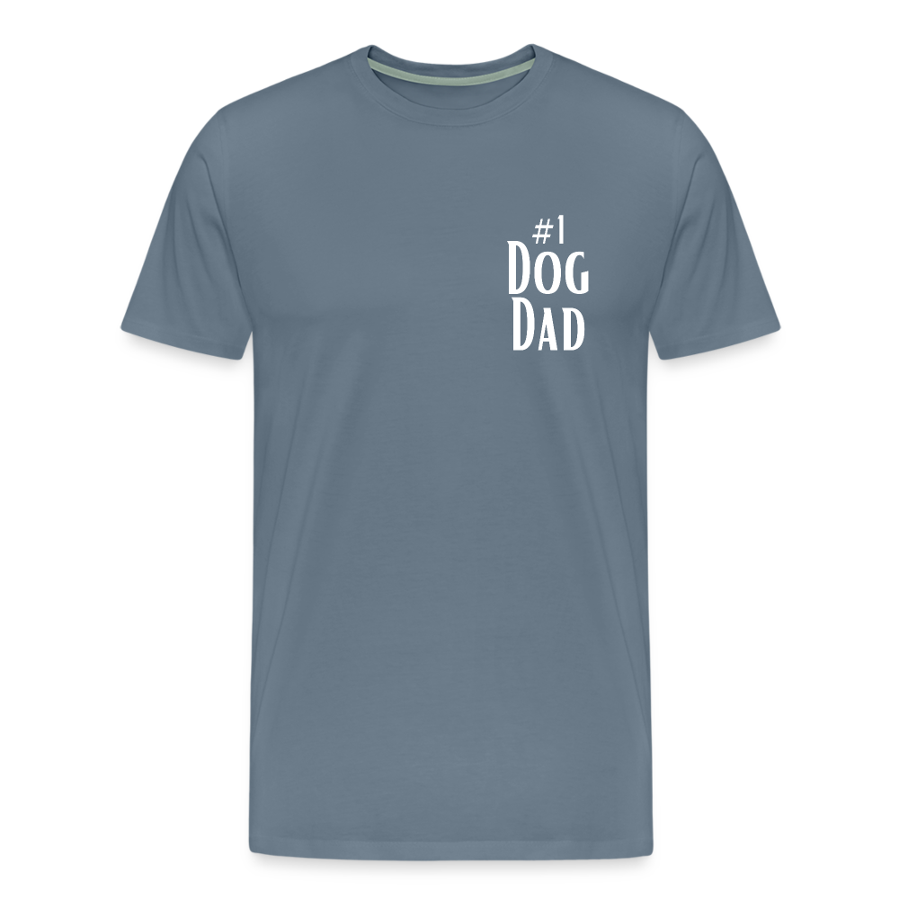 Men's Premium T-Shirt - #1 Dog Dad - steel blue