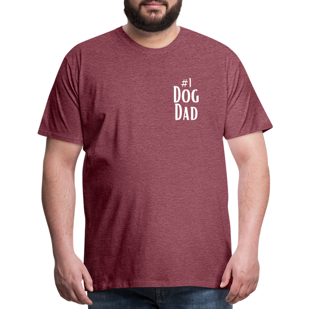 Men's Premium T-Shirt - #1 Dog Dad - heather burgundy