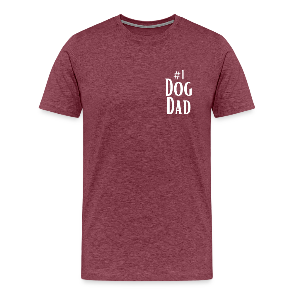 Men's Premium T-Shirt - #1 Dog Dad - heather burgundy