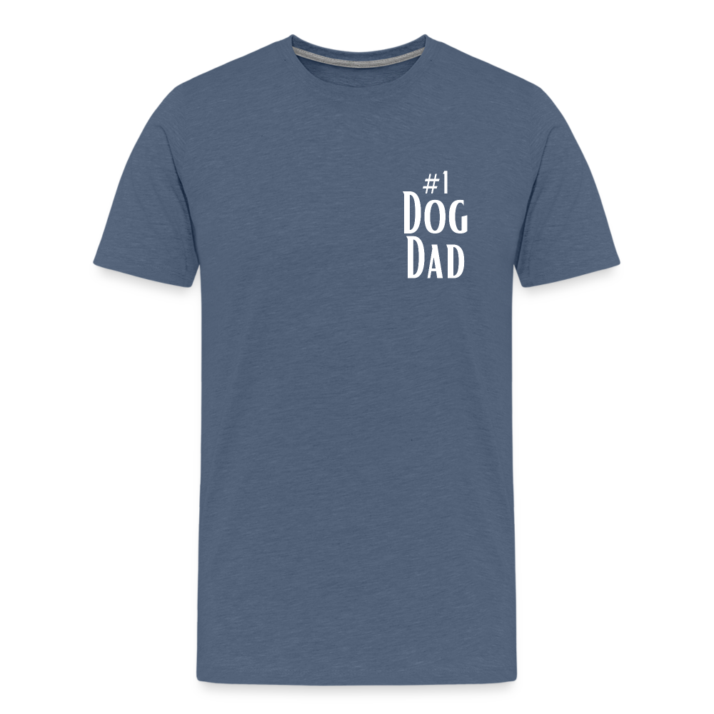 Men's Premium T-Shirt - #1 Dog Dad - heather blue