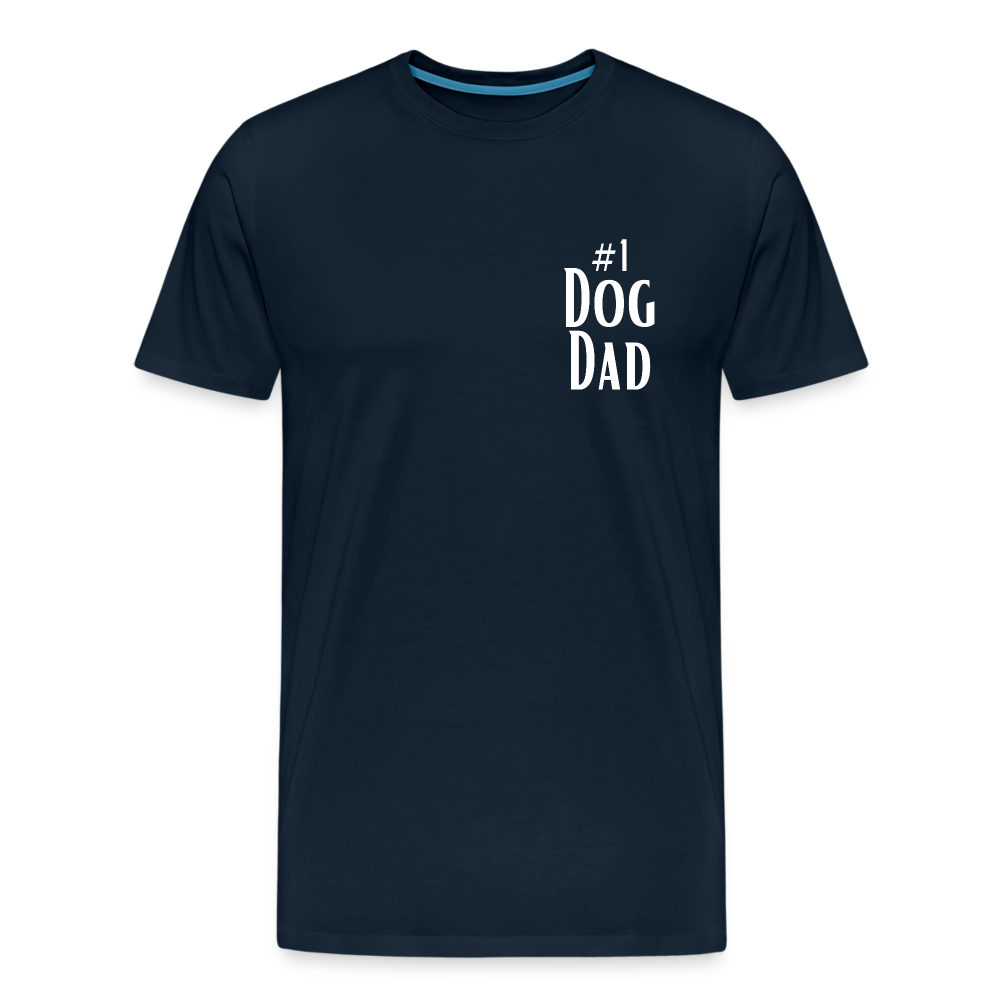 Men's Premium T-Shirt - #1 Dog Dad - deep navy