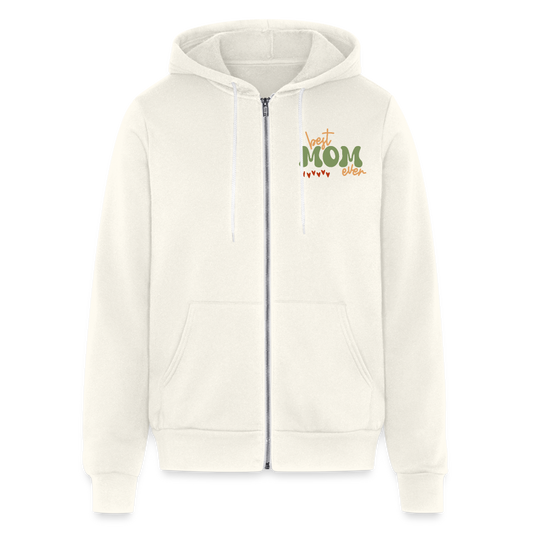 Bella + Canvas Unisex Full Zip Hoodie - Best Mom Ever - vintage white