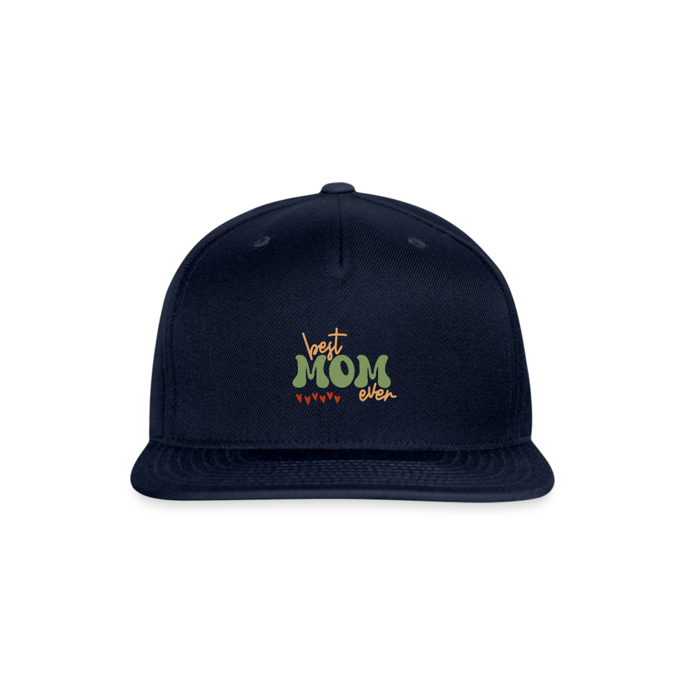 Snapback Baseball Cap - Best Mom Ever - navy