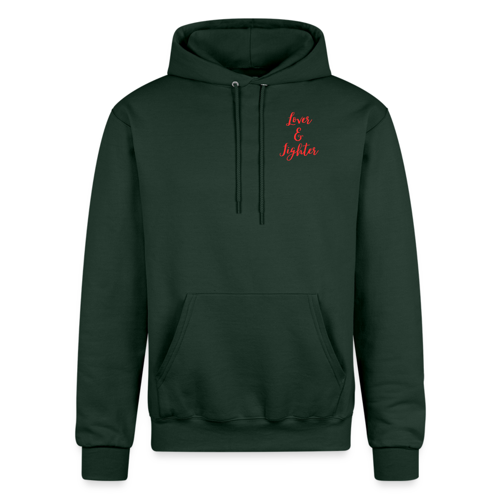 Champion Unisex Powerblend Hoodie - Love Is Love - Dark Green