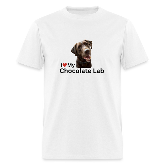 Unisex Classic T-Shirt - I Love My Chocolate Lab - white