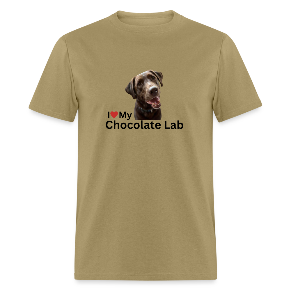 Unisex Classic T-Shirt - I Love My Chocolate Lab - khaki