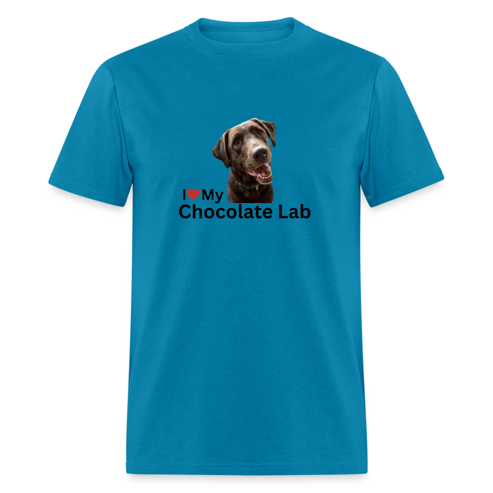 Unisex Classic T-Shirt - I Love My Chocolate Lab - turquoise