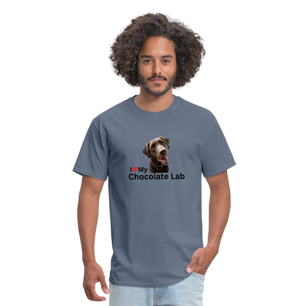 Unisex Classic T-Shirt - I Love My Chocolate Lab - denim