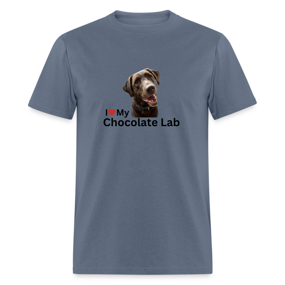 Unisex Classic T-Shirt - I Love My Chocolate Lab - denim