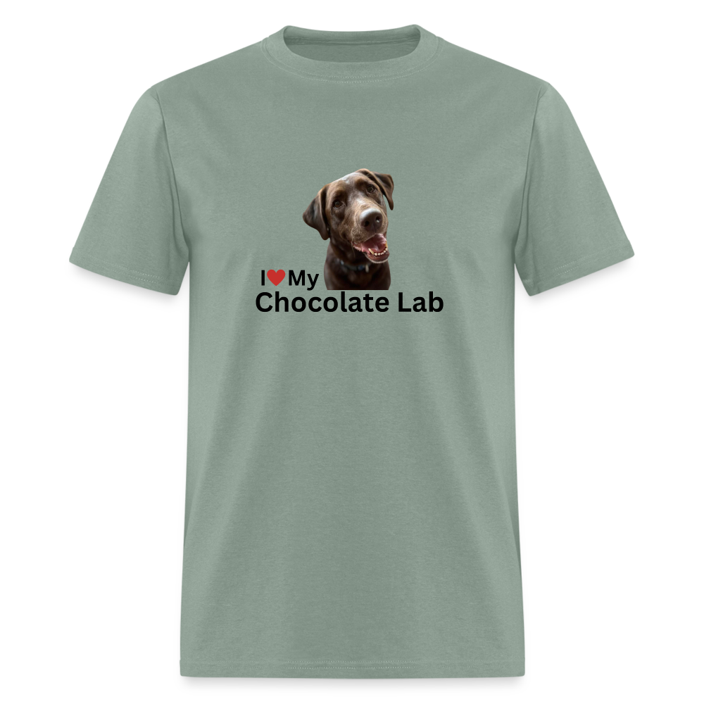 Unisex Classic T-Shirt - I Love My Chocolate Lab - sage