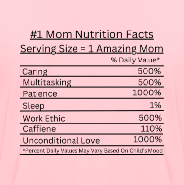 #1 Mom Nutrition Facts - pink