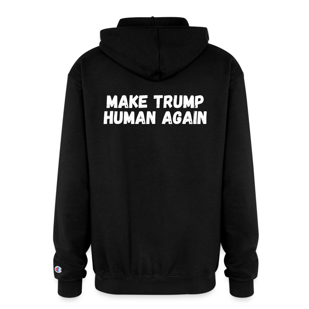 PREMIUM Champion Unisex Full Zip Hoodie - MAKE TRUMP HUMAN AGAIN