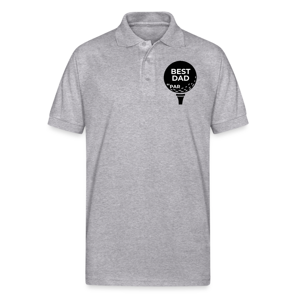 "Best Dad By Par" - Gildan Unisex 50/50 Jersey Polo - heather gray