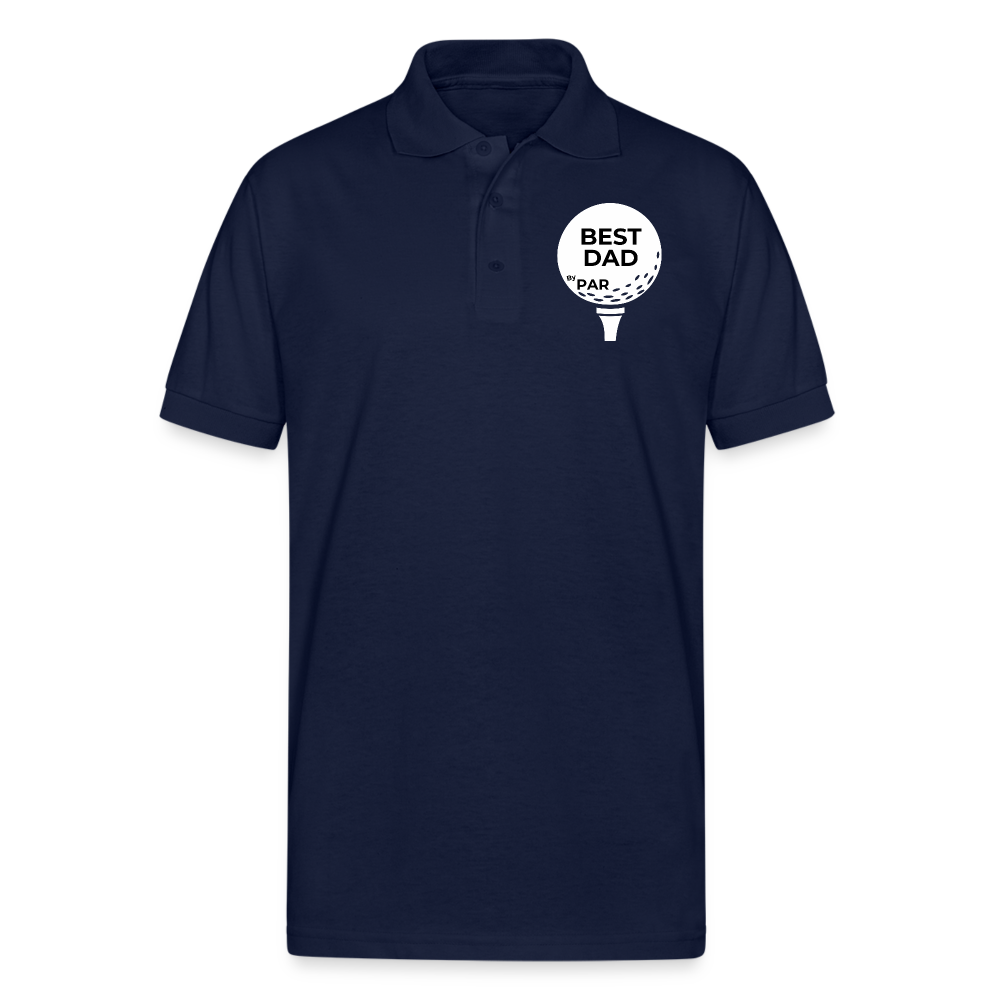 "Best Dad By Par" - Gildan Unisex 50/50 Jersey Polo - navy