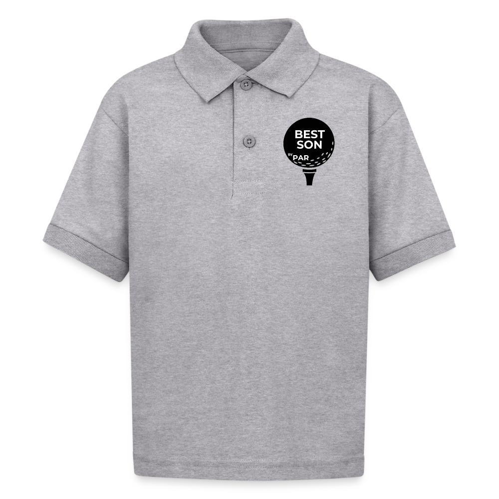 "Best Son By Par" - Gildan Kid's 50/50 Jersey Polo - heather gray