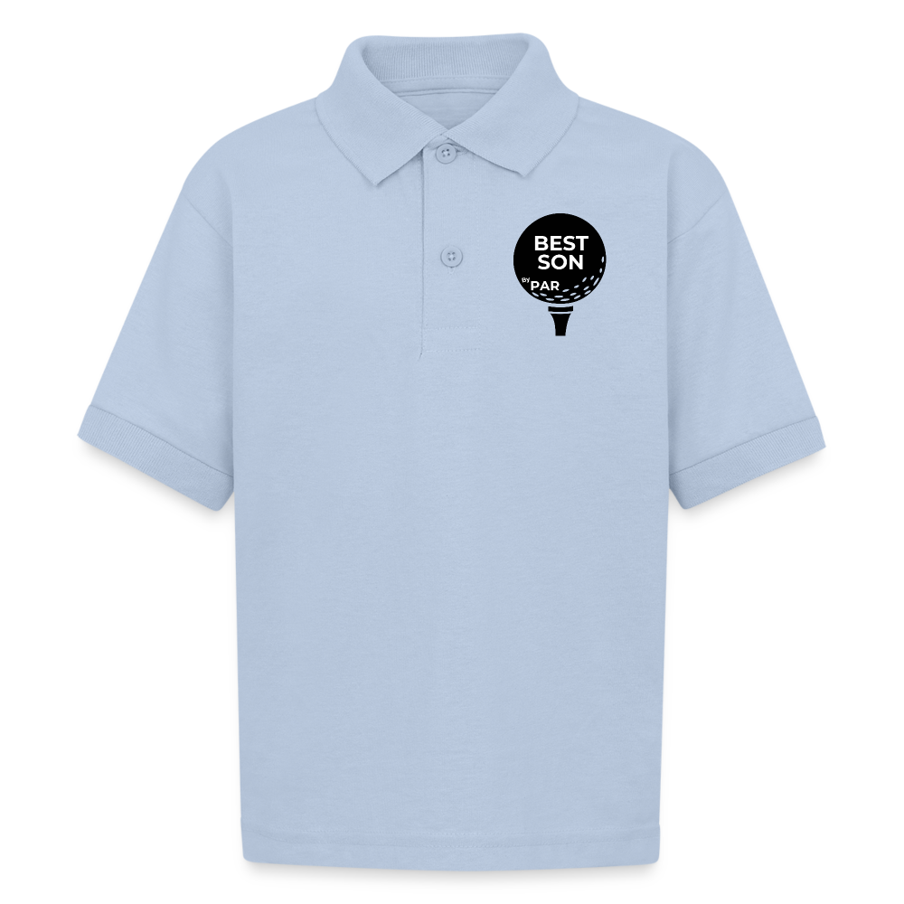 "Best Son By Par" - Gildan Kid's 50/50 Jersey Polo - light blue