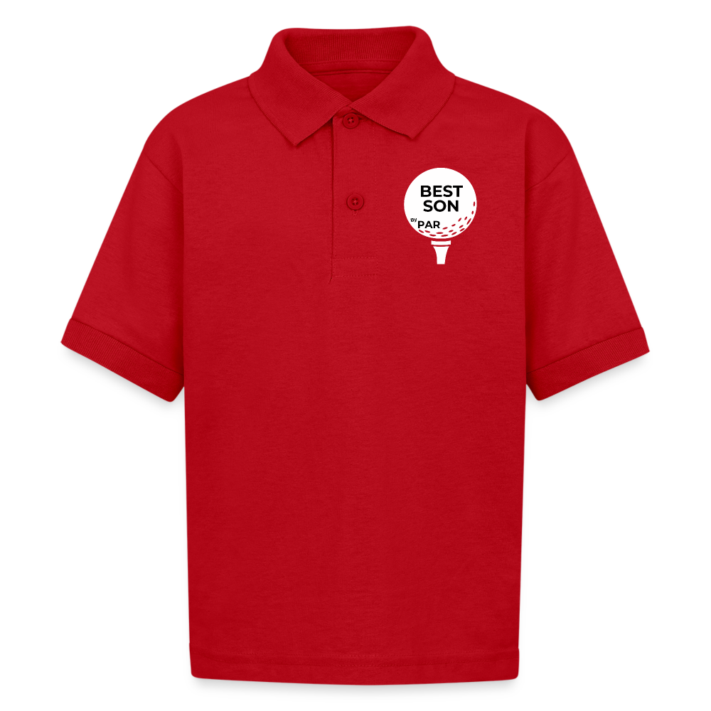 "Best Son By Par" - Gildan Kid's 50/50 Jersey Polo - red