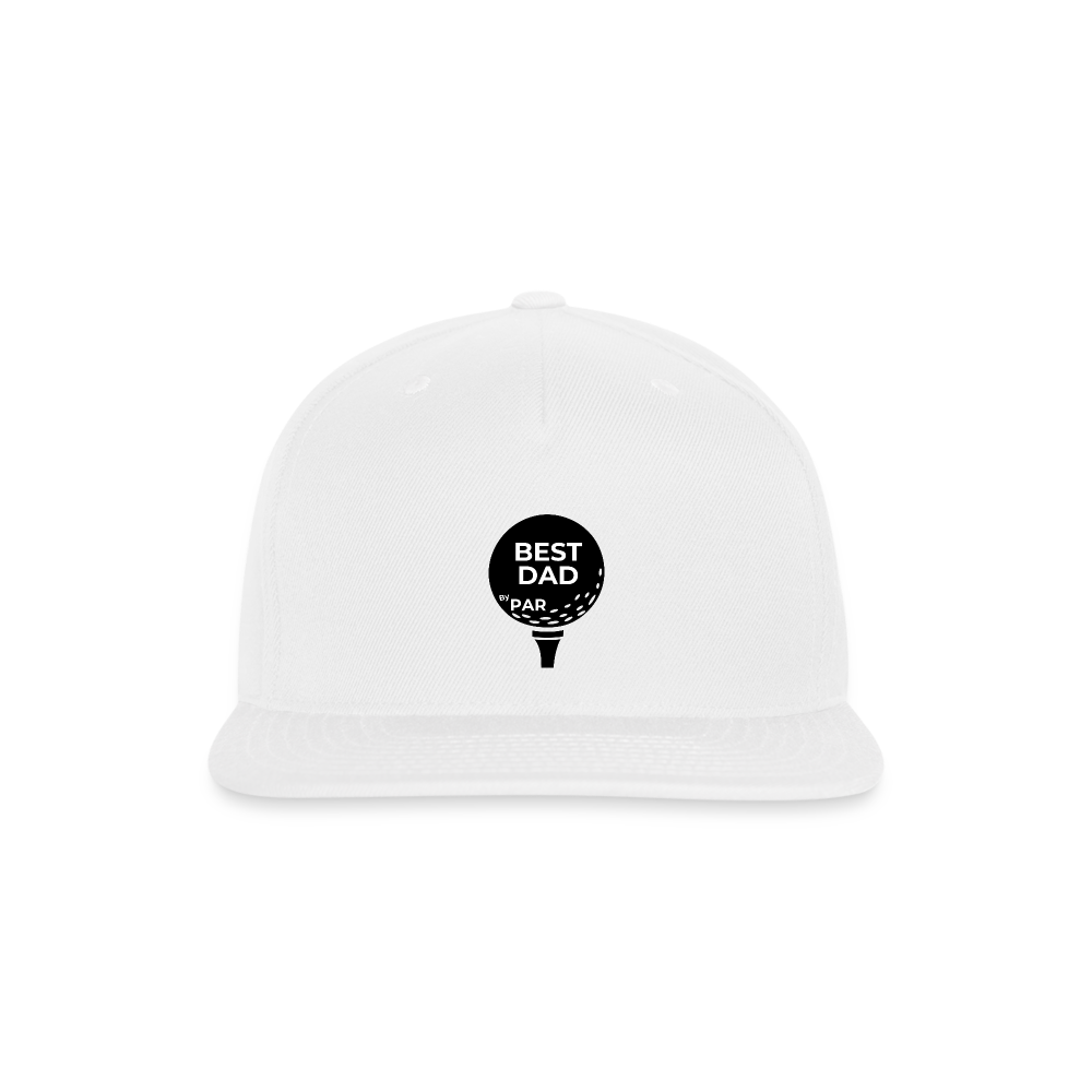 "Best Dad By Par" - Snapback Baseball Cap - white