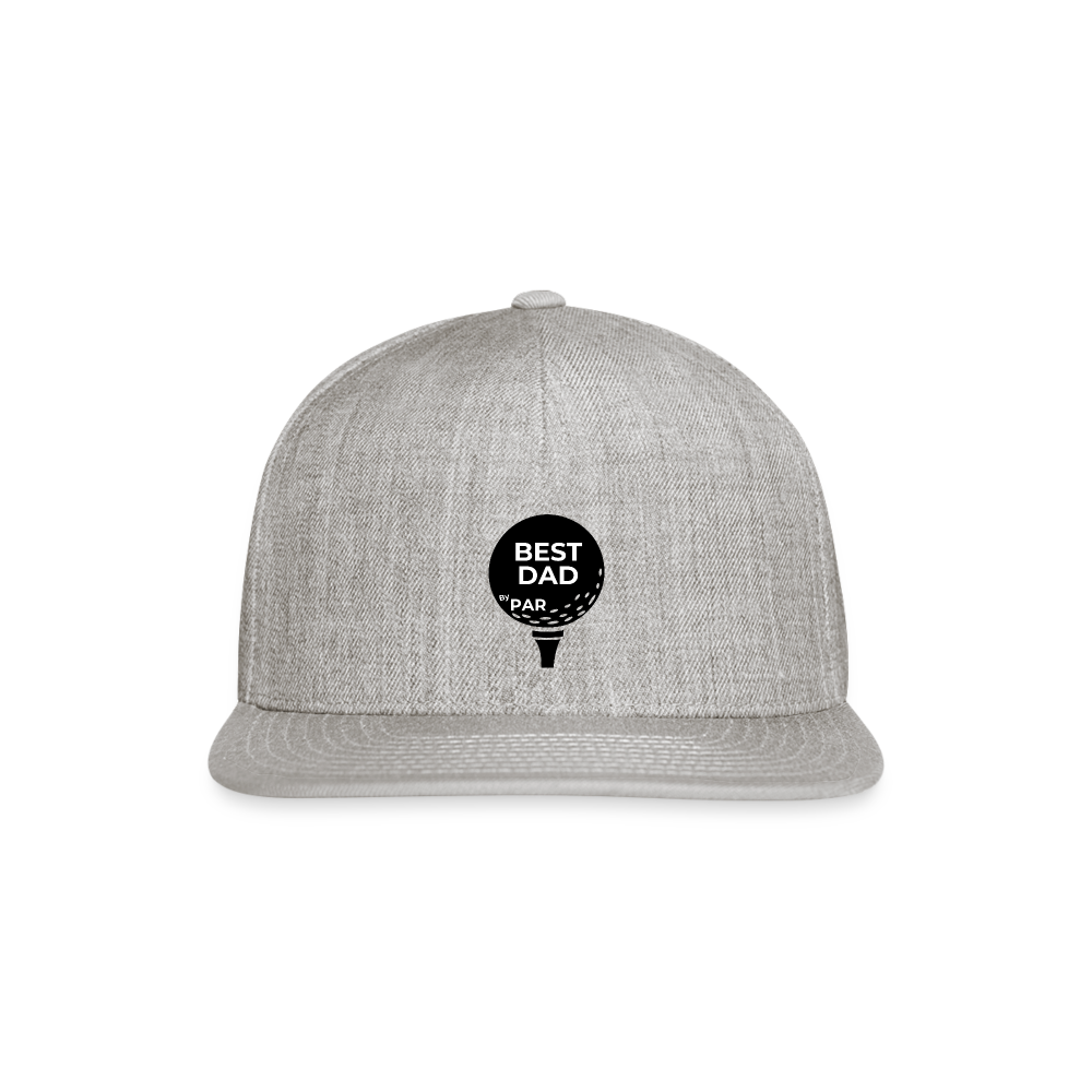 "Best Dad By Par" - Snapback Baseball Cap - heather gray