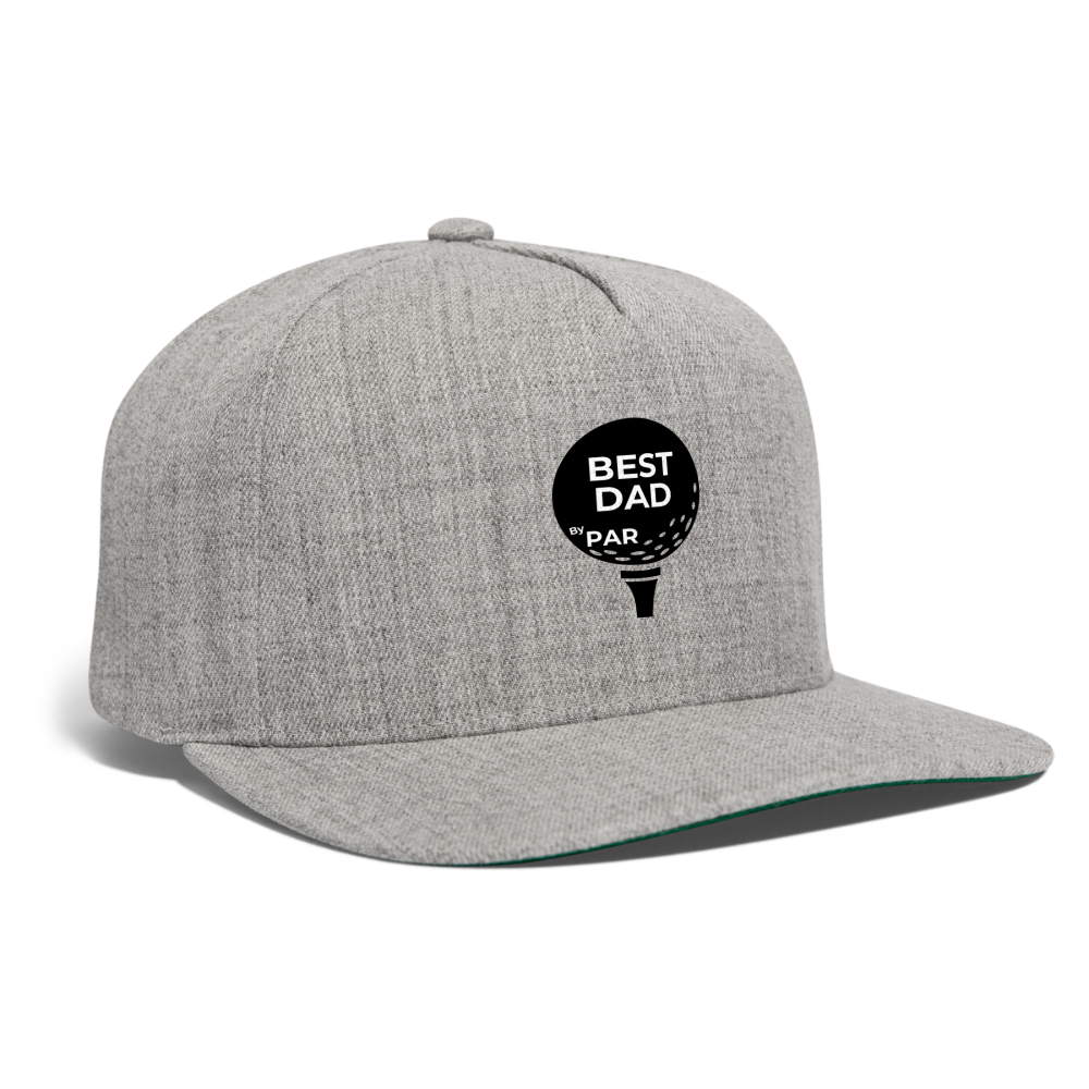 "Best Dad By Par" - Snapback Baseball Cap - heather gray