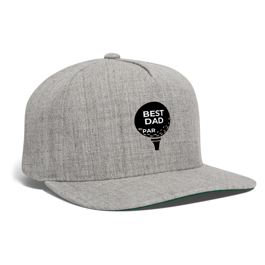 "Best Dad By Par" - Snapback Baseball Cap - heather gray