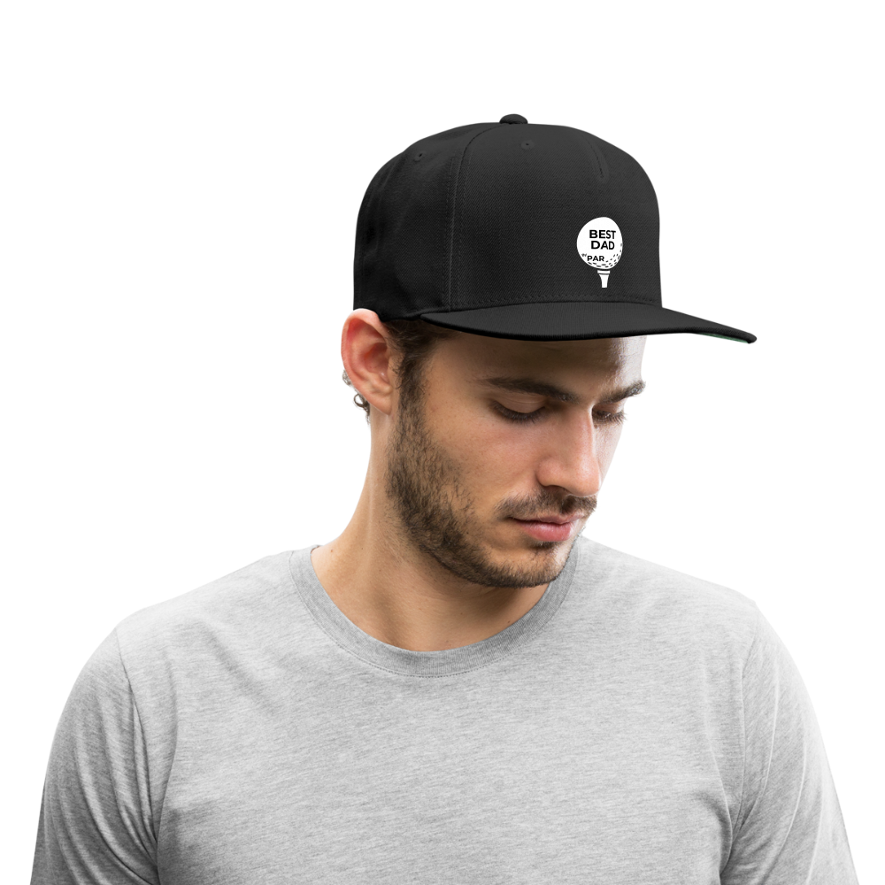 "Best Dad By Par" - Snapback Baseball Cap - black