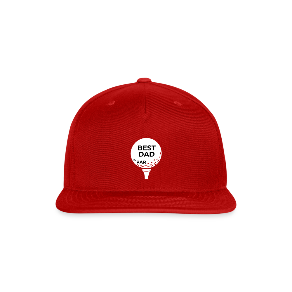 "Best Dad By Par" - Snapback Baseball Cap - red