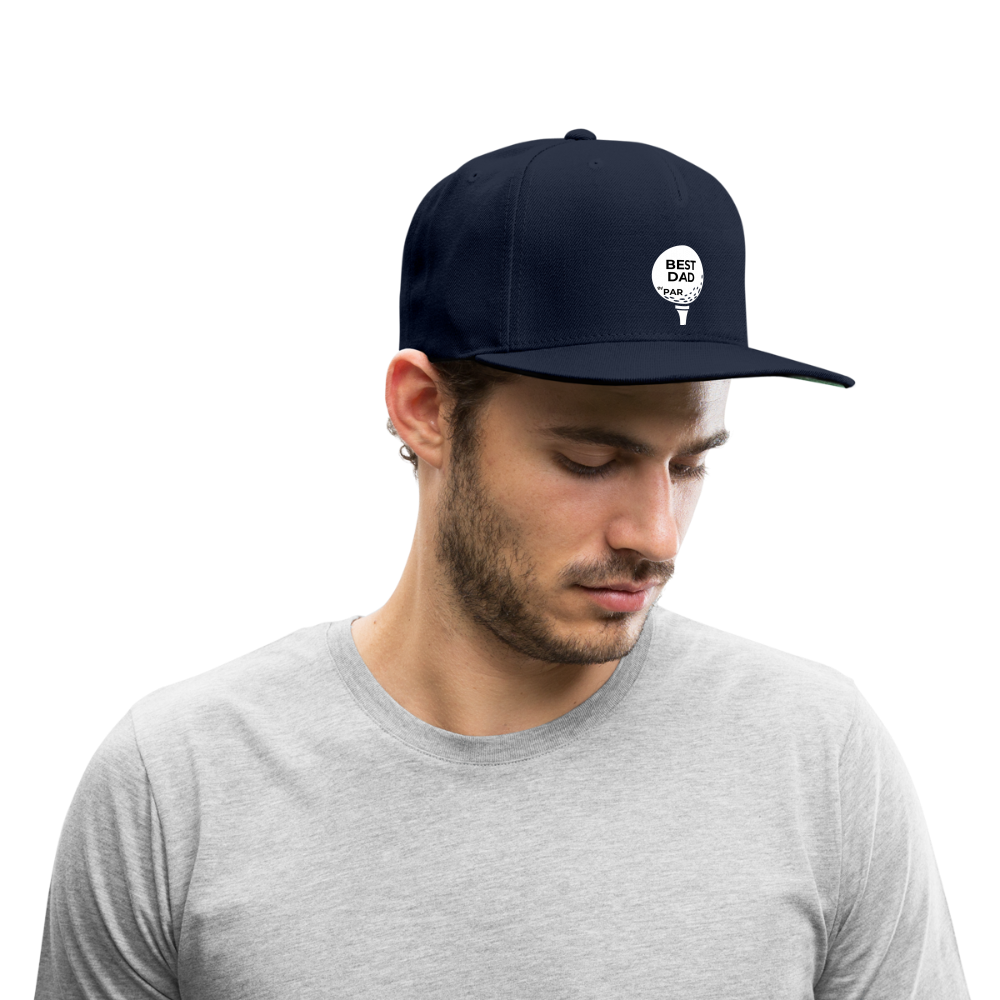 "Best Dad By Par" - Snapback Baseball Cap - navy