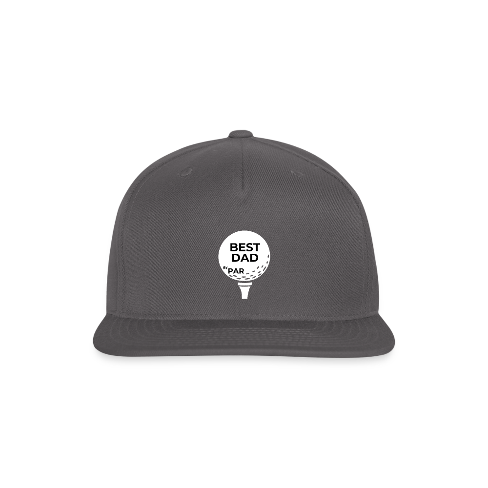 "Best Dad By Par" - Snapback Baseball Cap - dark grey