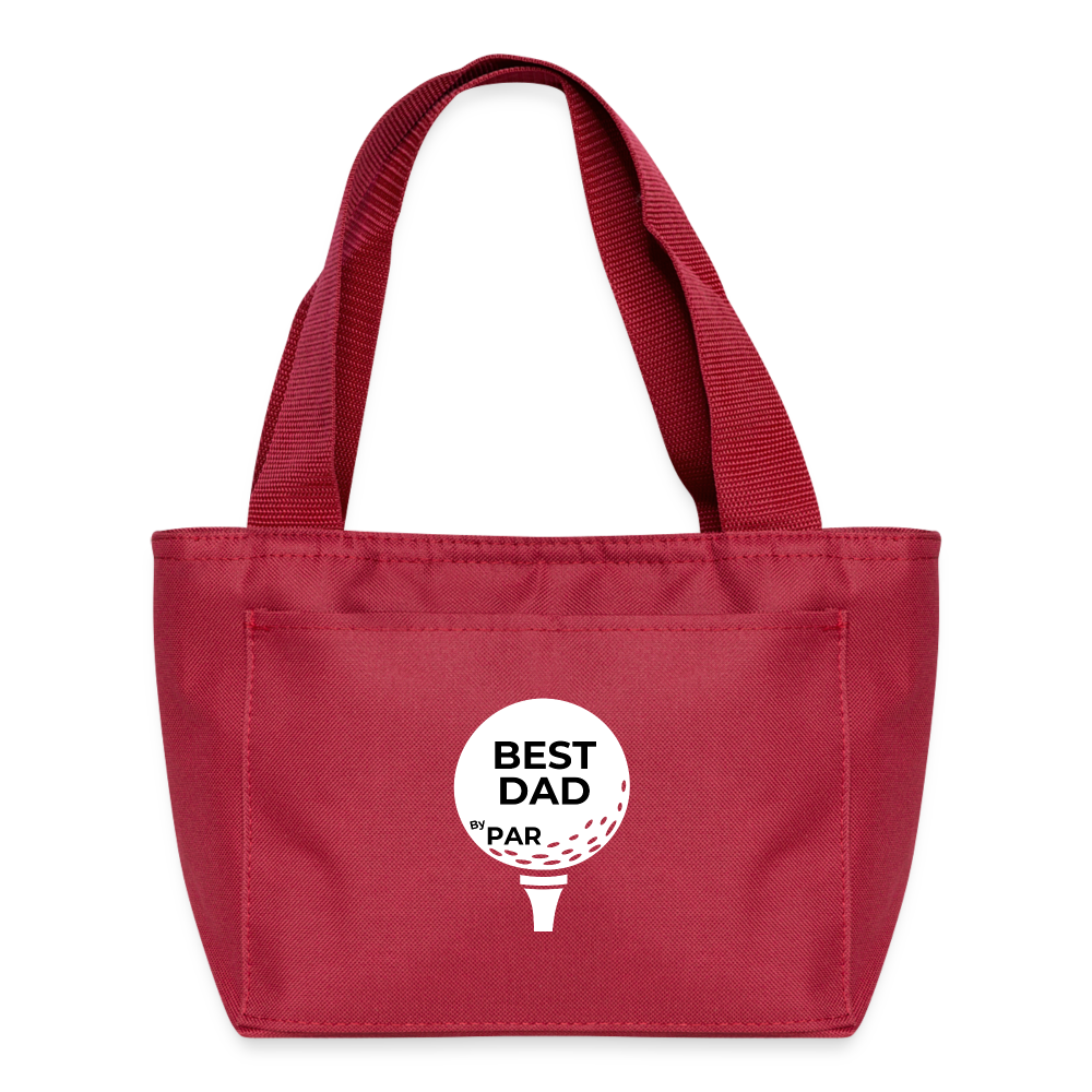 "Best Dad By Par" - Recycled Insulated Lunch Bag - red