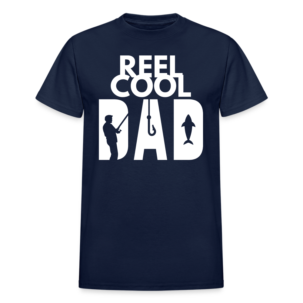 "REEL COOL DAD" - Gildan Ultra Cotton Adult T-Shirt - navy