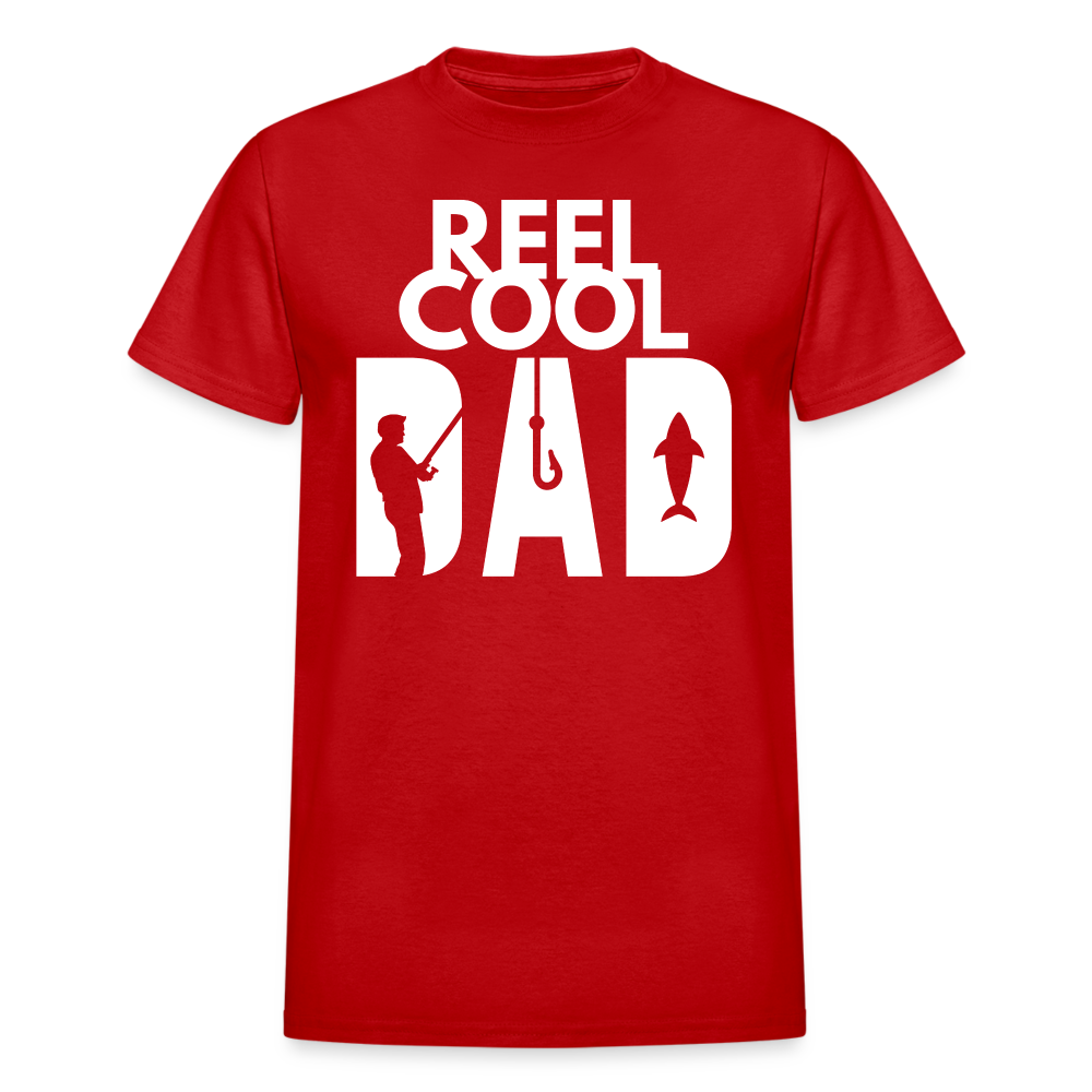 "REEL COOL DAD" - Gildan Ultra Cotton Adult T-Shirt - red