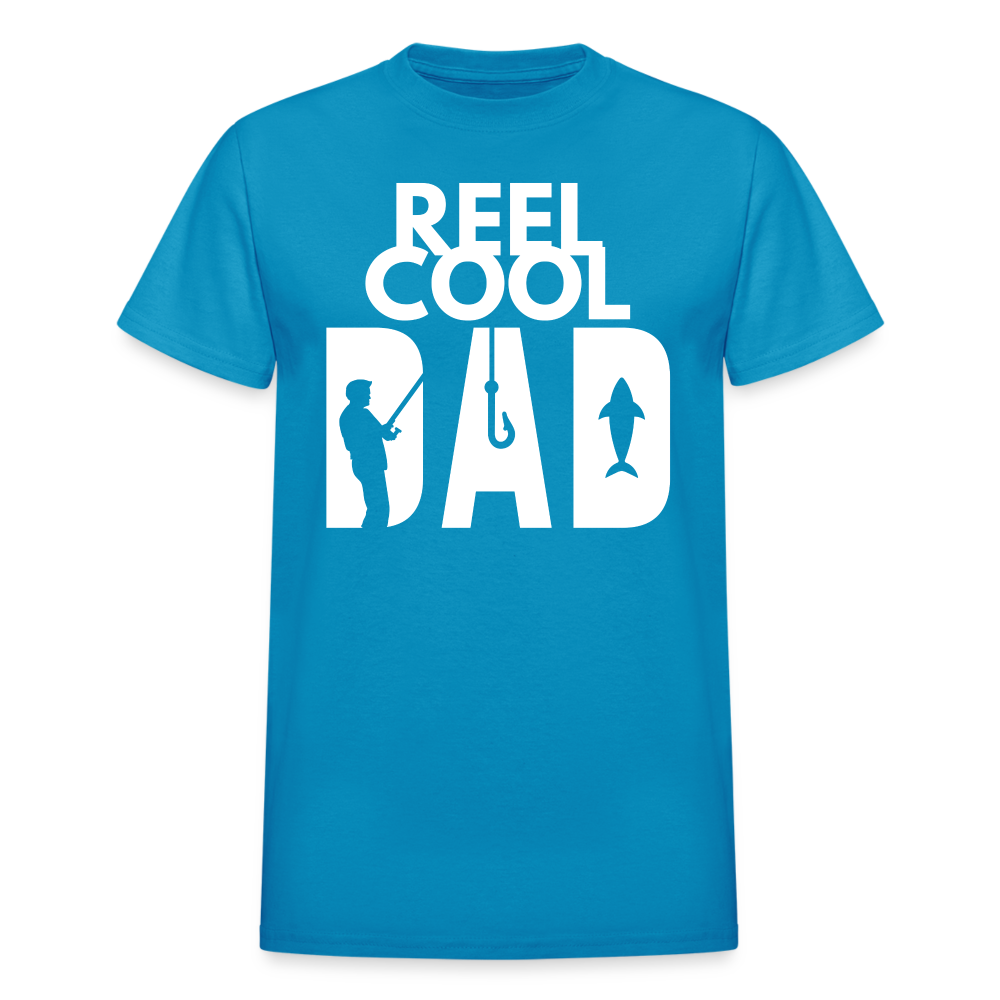 "REEL COOL DAD" - Gildan Ultra Cotton Adult T-Shirt - turquoise