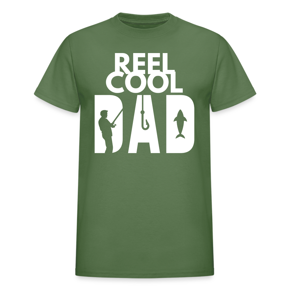 "REEL COOL DAD" - Gildan Ultra Cotton Adult T-Shirt - military green