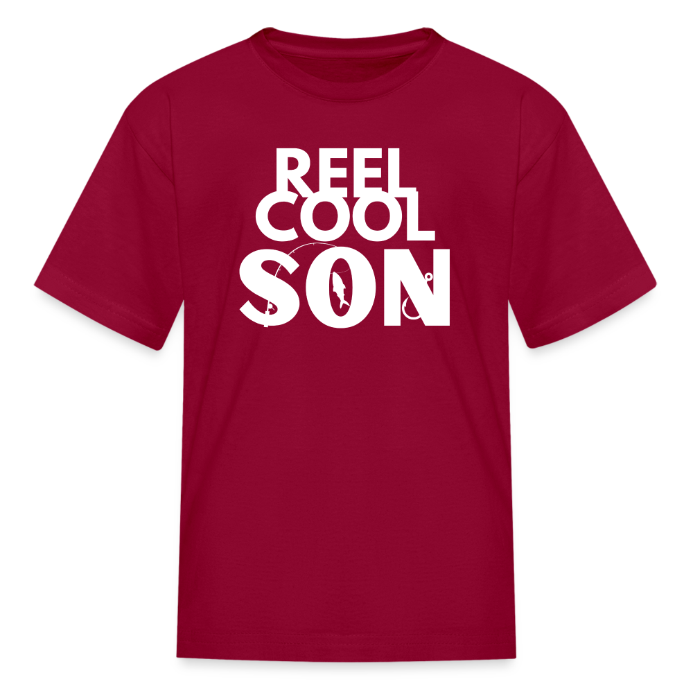 "REEL COOL SON" - Kids' T-Shirt - dark red